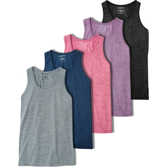 5-Pack Women's Racerback Tank Top Dry-Fit Athletic Performance Yoga Activewear