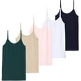 thumbnail image 1 of 5 Pack: Women's Ribbed Spaghetti Strap Camisole Seamless Tank Top, 1 of 6