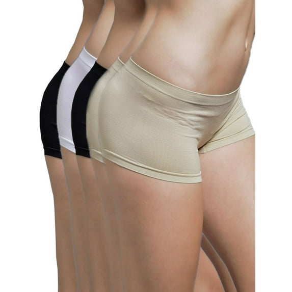 5-Pack Women’s Seamless Safety Shorts – Soft Stretch Boyshort Underskirt Panties