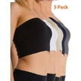 thumbnail image 1 of 5 Pack Women's Seamless Strapless Bandeau Bra Sports Tube Top Bra Yoga (No Padding), 1 of 6