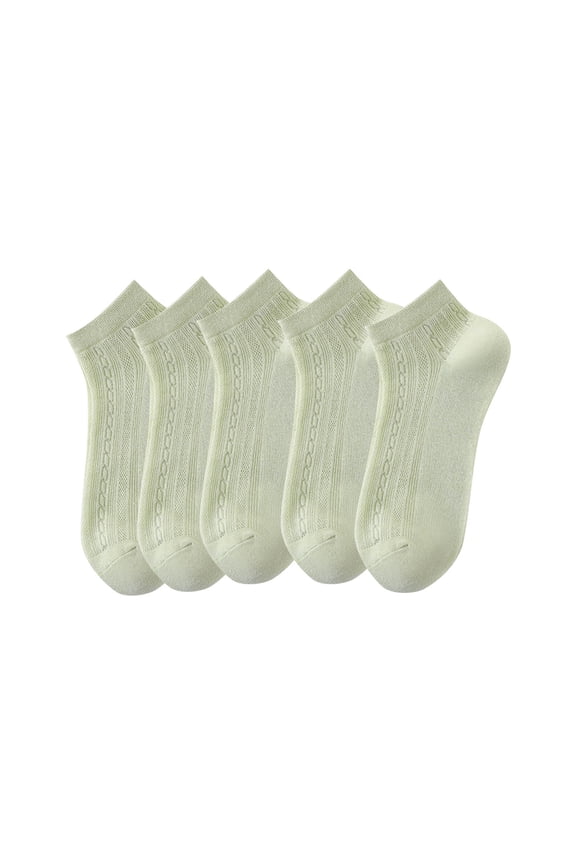 5-Pack Women's Sheer Mesh Liner Socks Solid Color Breathable Invisible No-Show Low Cut Socks for Summer Sneakers Flats and Casual Shoes