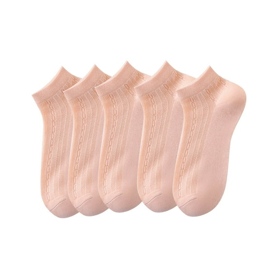 5-Pack Women's Sheer Mesh Liner Socks Solid Color Breathable Invisible No-Show Low Cut Socks for Summer Sneakers Flats and Casual Shoes