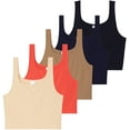 thumbnail image 1 of 5 Pack: Women's Soft Knit Ribbed Square Neck Cropped Tank Top - Sleeveless Crop Tops, 1 of 6