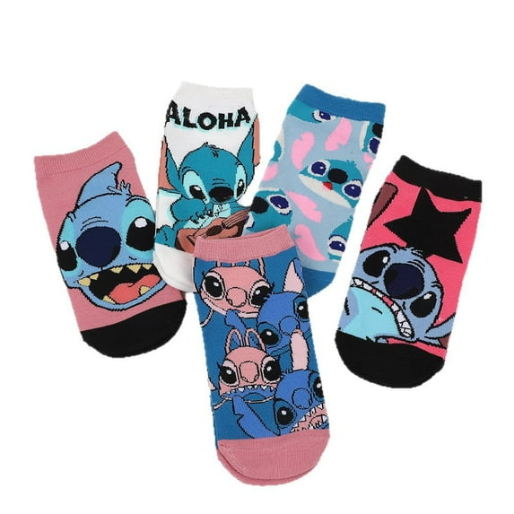 5 Pack Womens Stitch Show Socks Soft and Breathable Socks