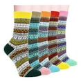 thumbnail image 1 of 5 Pack Womens Warm Socks Winter Thick Knitted Wool Crew Casual Socks Gift, 1 of 6