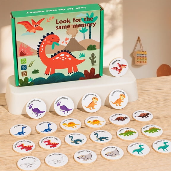 5 Pack Wood Toy Early Education Puzzle Dinosaur Flip Desktop Game Toys Gifts for Families