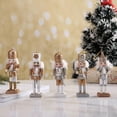 thumbnail image 1 of 5 Pack Wooden Nutcracker Figure Ornaments, Wood Soldiers Set for Christmas Tree, Xmas Holiday Decorations, 5 inches, 1 of 7