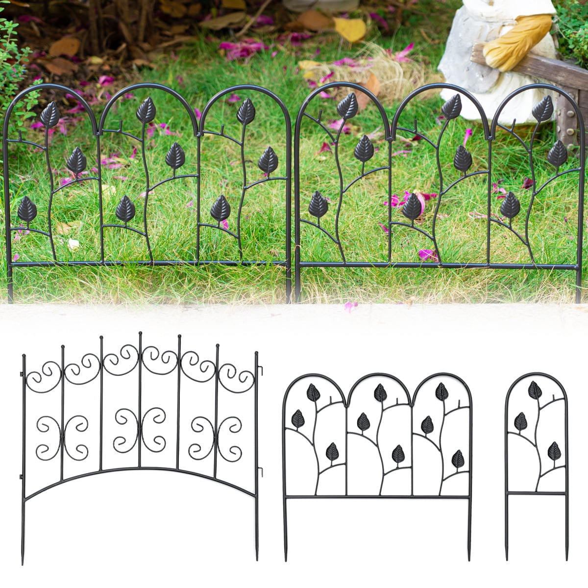 Wrought Iron Garden Fence Total 10ft