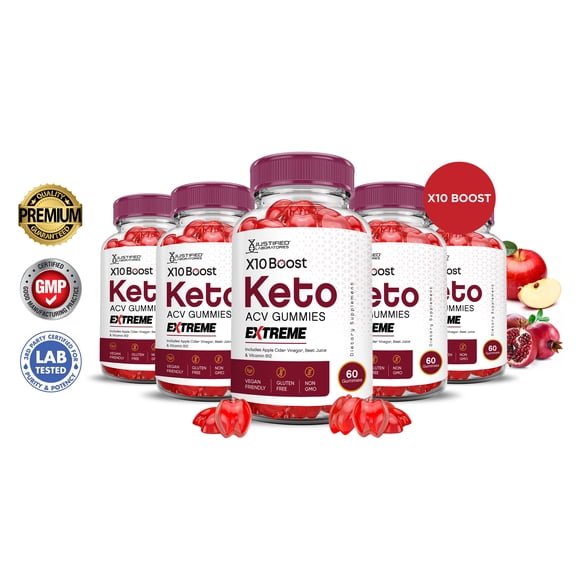 (5 Pack) X10 Boost Keto Extreme ACV Gummies 2000mg Dietary Supplement 300 Gummys