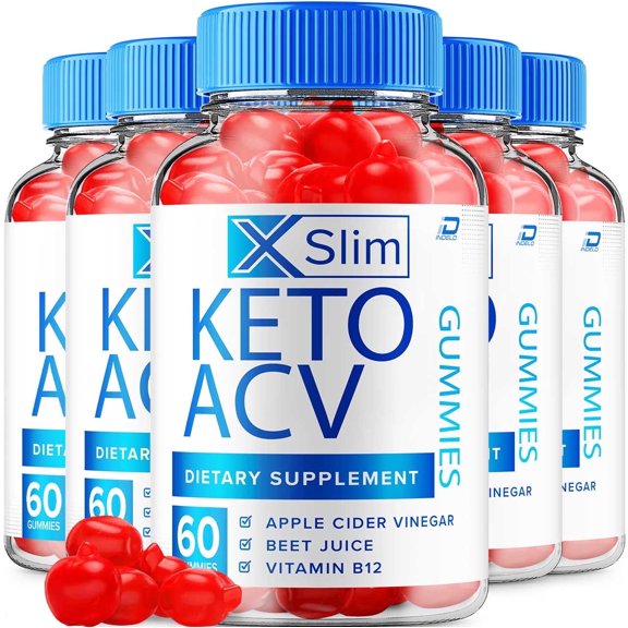 (5 Pack) XSlim Gummies - XSlim Apple Cider Vinegar Gummy Supplement for Energy - XSlim Keto Gummies Dietary Supplement (300 Gummies)