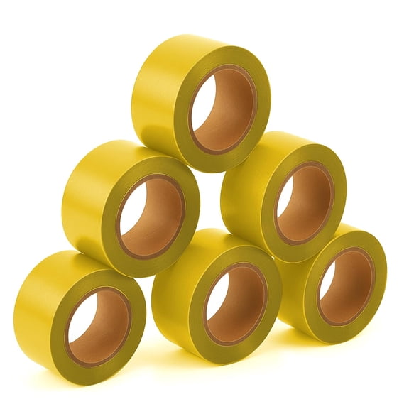 5 Pack Yellow Flagging Tape, 1" x 750 ft Length  Highly Visible Survey Tape for Marking & Barricading | Non-Adhesive Trail & Tree Marking Tape