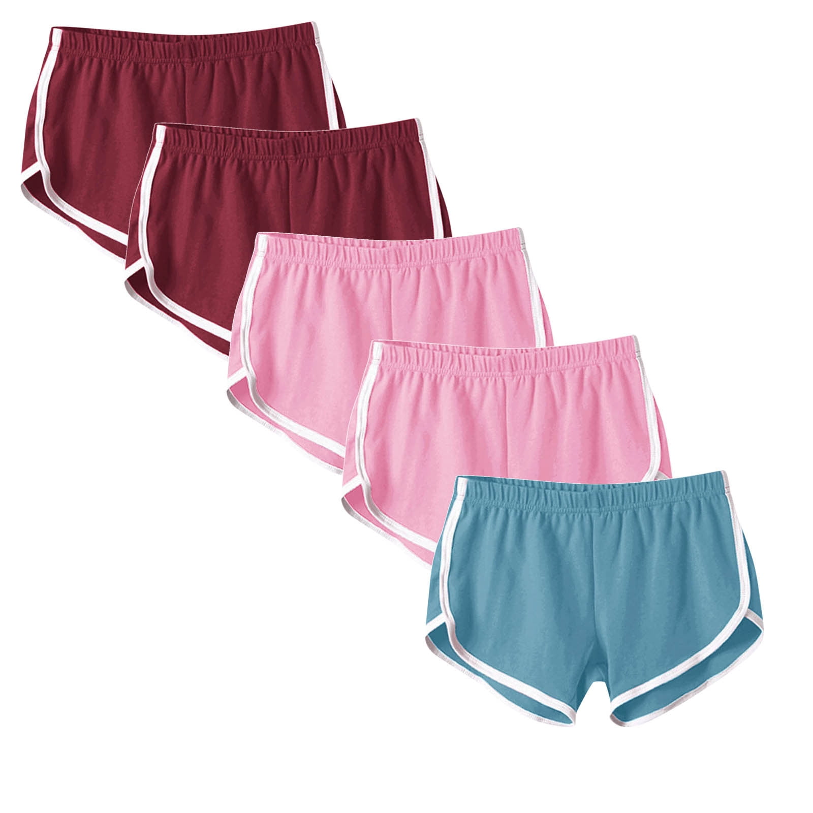 5 Pack Yoga Short Pants Cotton Sports Shorts Gym Dance Lounge Shorts
