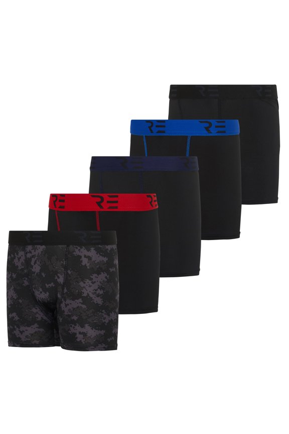 5 Pack: Youth Boys' Compression Shorts - Performance Boxer Briefs Athletic Spandex Underwear(4-20)