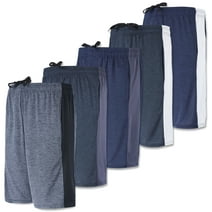 5-Pack Youth Dry-Fit Active Athletic Basketball Gym Shorts with Pockets Male & Girls