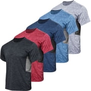 5 Pack Youth Dry-Fit Moisture Wicking Active Athletic Performance Short-Sleeve T-Shirt