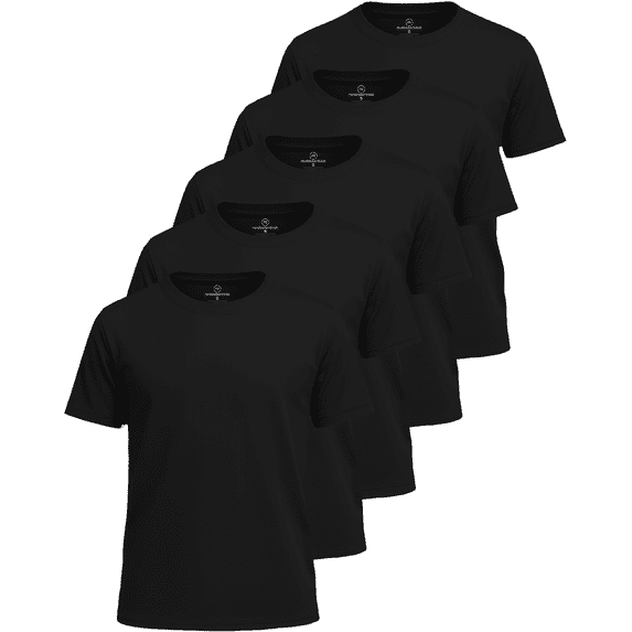 Real Essentials 5 Pack: Boys' Mesh Short Sleeve Athletic T-Shirt - Youth Kids Teens Active Basketball Tops (4-18 Years)