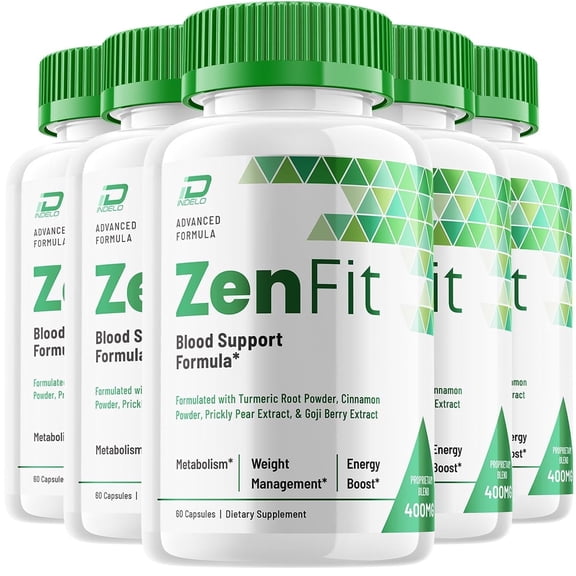 (5 Pack) Zenfit Capsules, Zen Fit Blood Support Formula Pills, Zenfit Sugar Support, Zen Fit Advanced Formula Natural Keto Support Supplement, ZenFit Blood Capsules Dietary Supplement (300 Capsules)