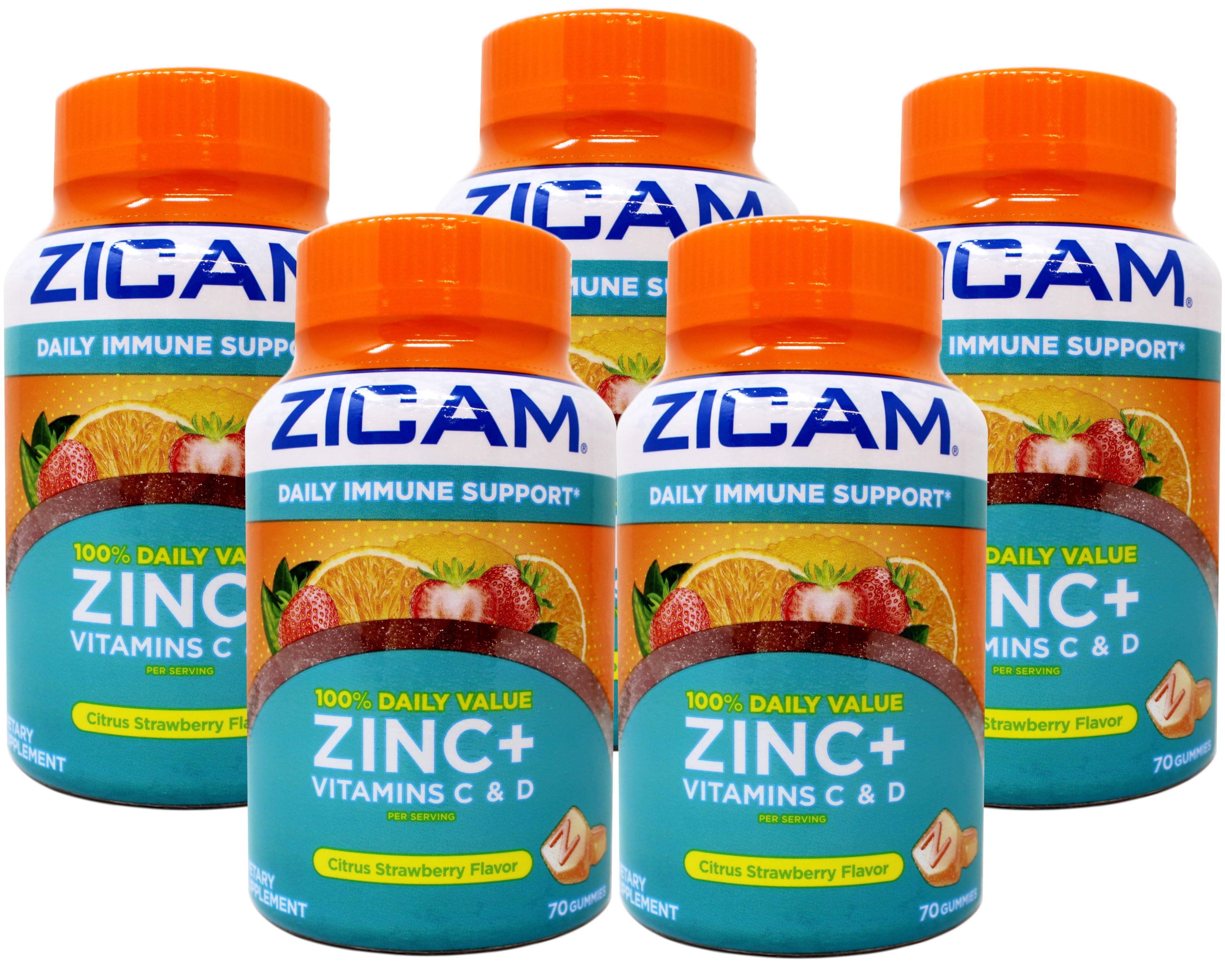 5 Pack - Zicam Daily Immune Support, Gummy Supplement, Zinc