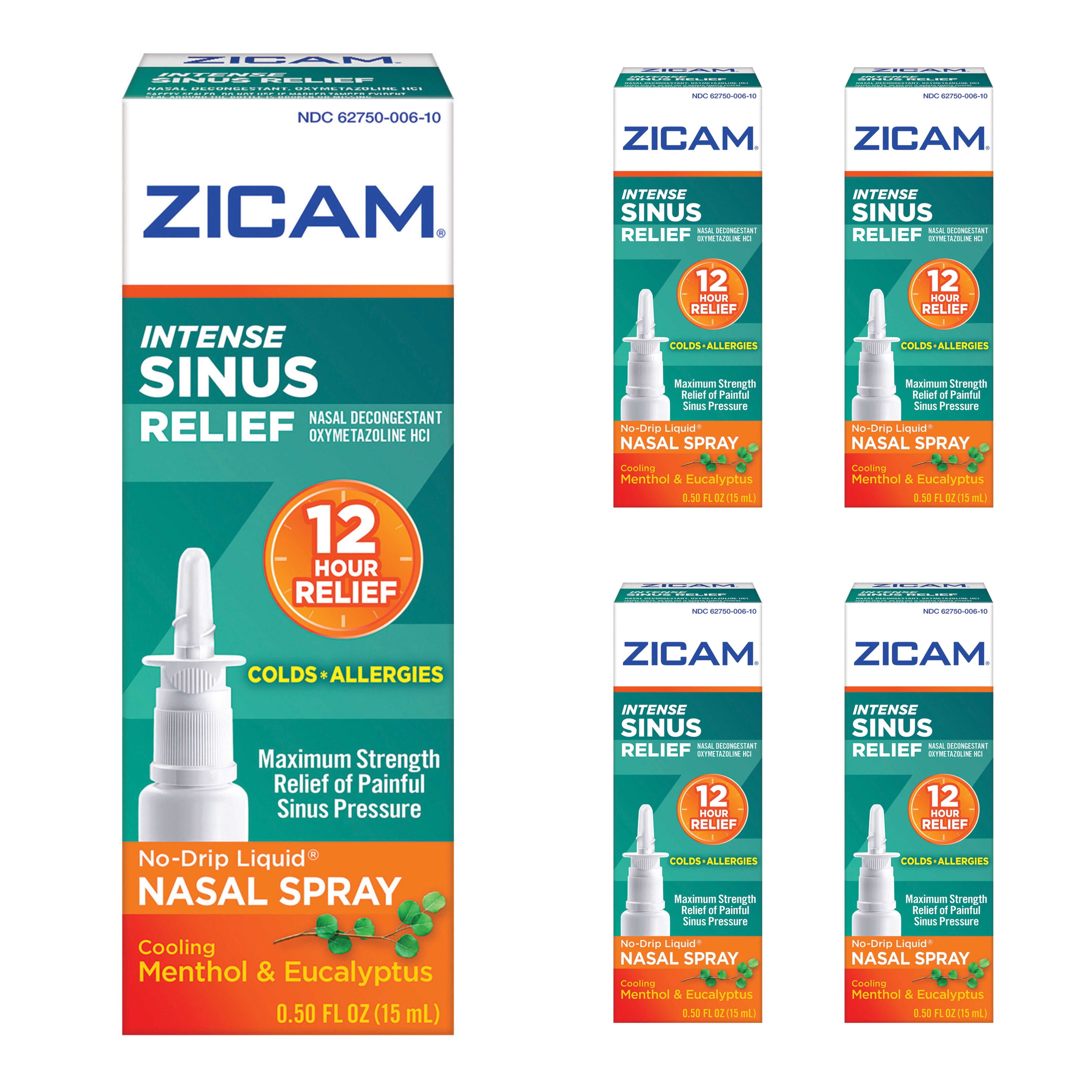 5 Pack Zicam Intense Sinus Relief Liquid Nasal Gel 050oz Each 