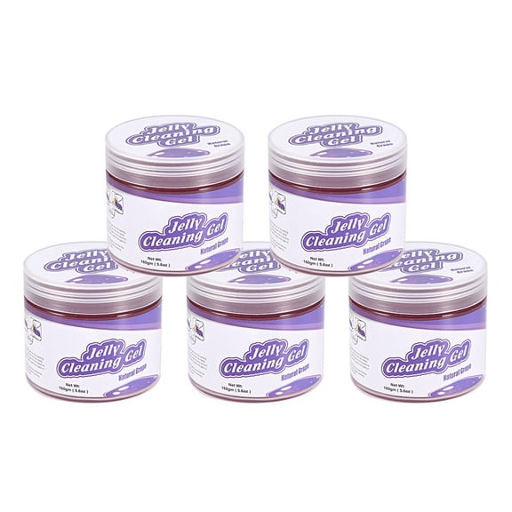 5-Pack for Air Vents, Electronics & Keyboards, Sticky Dust Remover Purple Jelly Gel Cleaner
