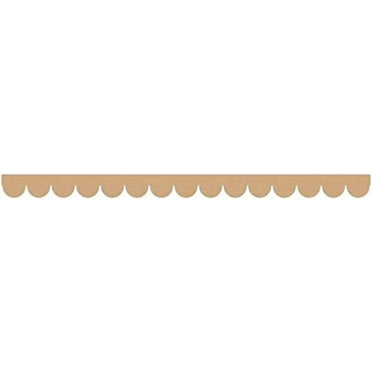 5 Pack of 12 Inch Unfinished Wooden Scalloped Moulding Trim (5, 12 Inch)