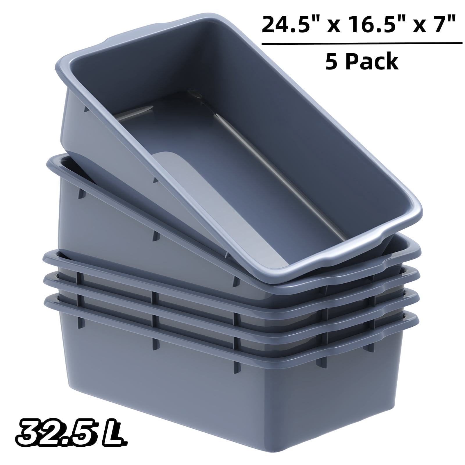 Bus Office Box 5-Pack Bus Tubs, 32.5L | Heavy-duty retail boxes for retail - Walmart ...