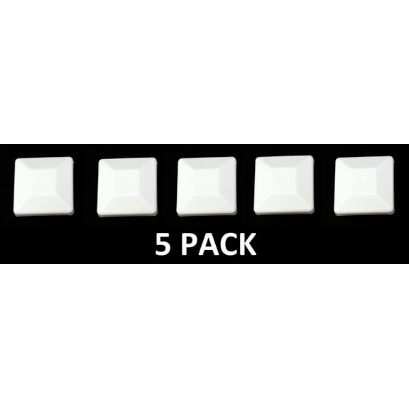5 Pack of 4x4 Plastic Fence Post Caps White (3-5/8"x 3-5/8")
