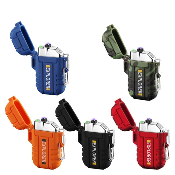 5 Pack of Dual Arc Plasma Electronic Rechargeable Flameless Lighters Waterproof Windproof