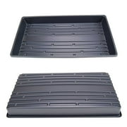 5 Pack of Durable Black Plastic Growing Trays (Without Drain Holes) 21" X 11" X 2" - Flowers, Seedlings, Plants, Wheatgrass, Microgreens & More