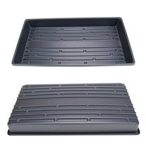 5 Pack of Durable Black Plastic Growing Trays (Without Drain Holes) 21" X 11" X 2" - Flowers, Seedlings, Plants, Wheatgrass, Microgreens & More