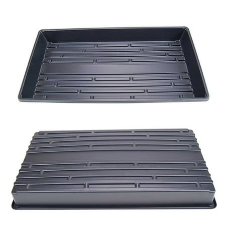 5 Pack of Durable Black Plastic Growing Trays (Without Drain Holes) 21" X 11" X 2" - Flowers, Seedlings, Plants, Wheatgrass, Microgreens & More