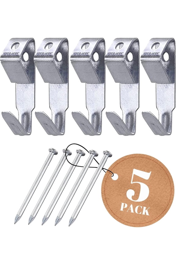 5 Pack of Heavy Duty Picture Hanger Hooks with Nails, 100lbs Frame Hooks Kit Mirror Hanging Hardware for Home Office Decoration