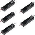 thumbnail image 1 of 5 Pack of One AA Battery Holders with Wire Leads - Plastic, Color: Black, Size: 2.3"×0.65"×0.52", 1 of 2