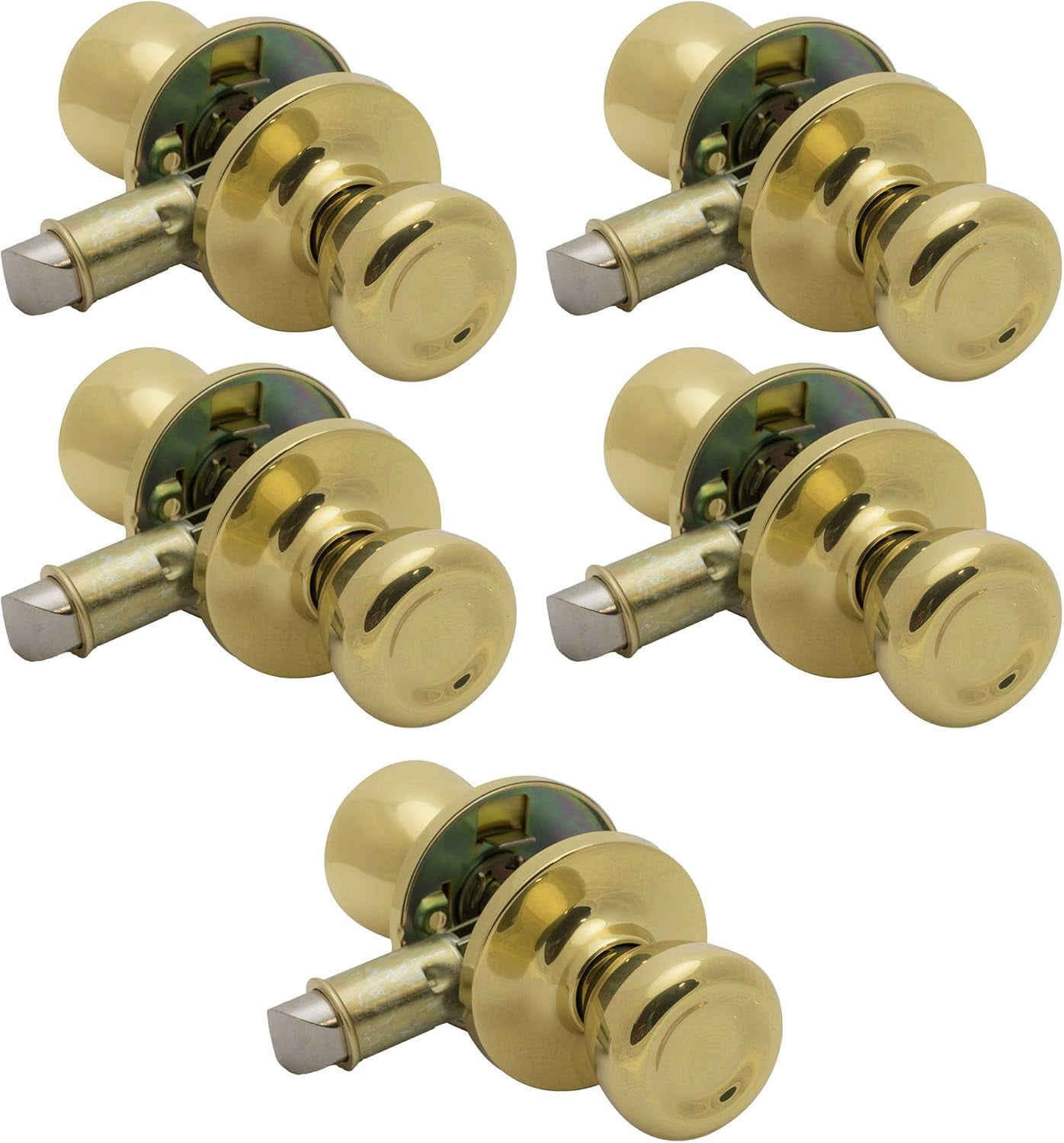 Plaza 6 Way Universal Hall And Closet Knob Polished Brass ǀ Hardware