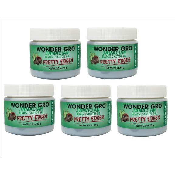 5 Pack of Wonder Gro Jamaican Black Castor Oil Edge Gel 2.4 Ounce