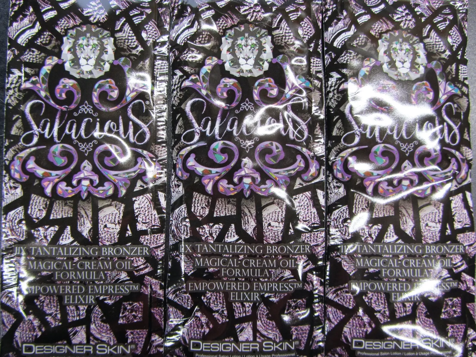5 Packets Designer Skin Salacious 11X Bronzer Creamy Oil Formula Tanning Lotion