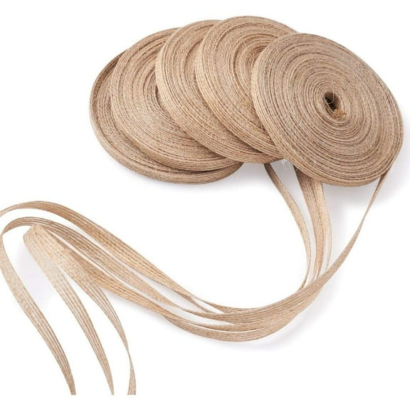 5 Packs of 0.394in Wide DIY Burlap Decorative Rolls, Butterfly Knot Handmade Hemp Rope, Used for Crafts, Home Decoration, Gift Packaging, Party and Wedding Decoration Supplies