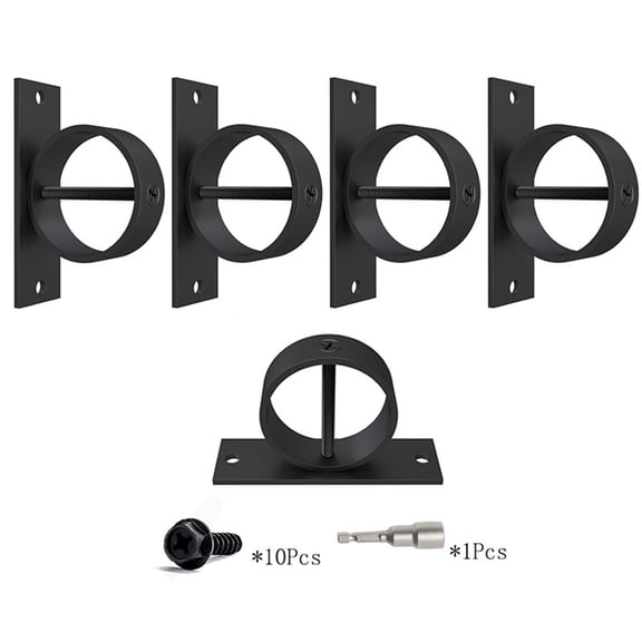 5 Packs 2inch Black Rope Support Holder with Screw Securing Rope Drop Ring Brackets Stainless Steel Decorative for Hemp Rope Fencing Stair Deck Railing Ceiling Hook