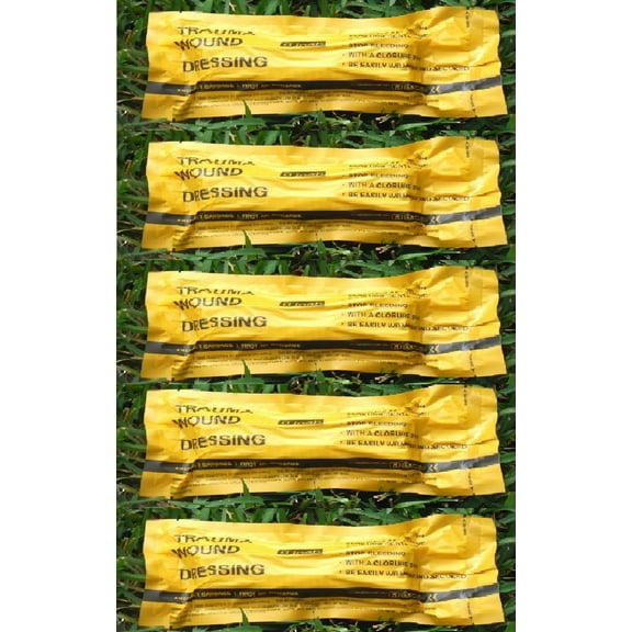 5 Packs 6 Inch Israeli Emergency Bandage Compression Pressure Trauma Wound Dressing Sterile Vacuum Sealed Medical First Aid