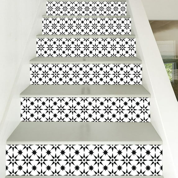 5 Packs 6PCS Stair Risers Decals Non Slip Floor Stickers for Stairs DIY Wall Decal Waterproof Anti Slip Stair Treads for Home Decor Indoor Outdoor Use