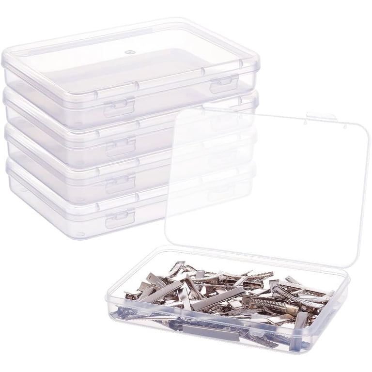 5 Packs 6x4.3x1 Rectangle Large Clear Plastic Box Containers with