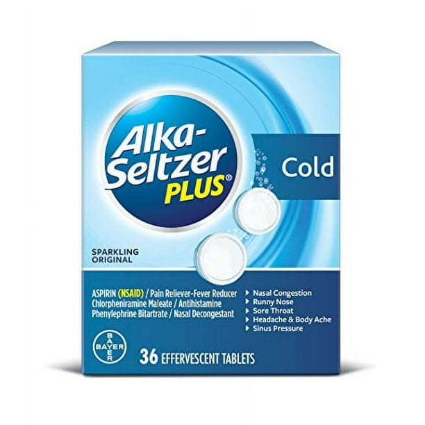 5 Packs AlkaSeltzer Plus Cold Formula Effervescent Tablets Original 36