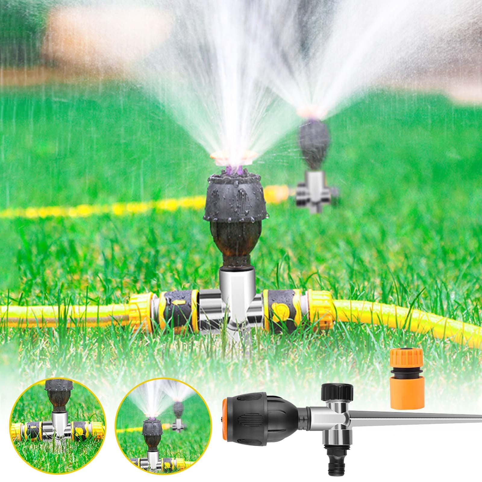 5 Packs Alloy Garden Sprinkler 360 Degree Rotating Adjustable 90-180-360 with 4 Points Medium Distance Spray ABS Plastic Brass Nozzle Water Saving Ground Insert for Yard Lawn Flower Outdoor Irrigation