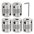 thumbnail image 1 of 5 Packs Aluminum Alloy Shaft Coupling 5mm to 6mm, Flexible Coupling Motor Connector Joint (L25xD19), 1 of 5