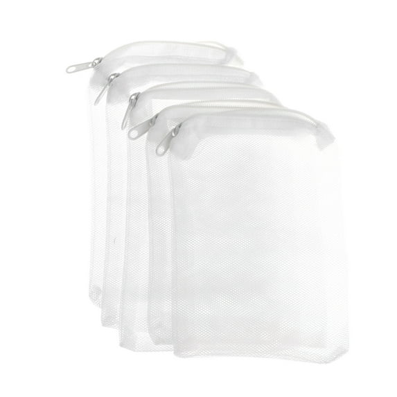 5 Packs Aquarium Filter Bags High Flow Biochemical Mesh Bag with Zipper