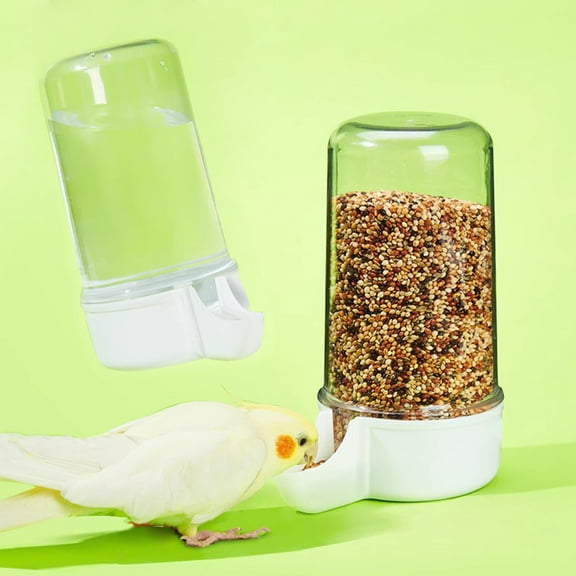5 Packs Automatic Bird Feeder and Water Dispenser 240ML Clear Plastic Cage Accessories for Parrots Canaries Hamsters Squirrels Small Pets Food Water Box Leakproof Travel Use