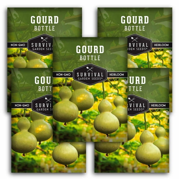 5 Packs Bottle Gourd Seed - Birdhouse or Calabash Gourds - Non-GMO Heirloom Annual Full Sun Vegetable