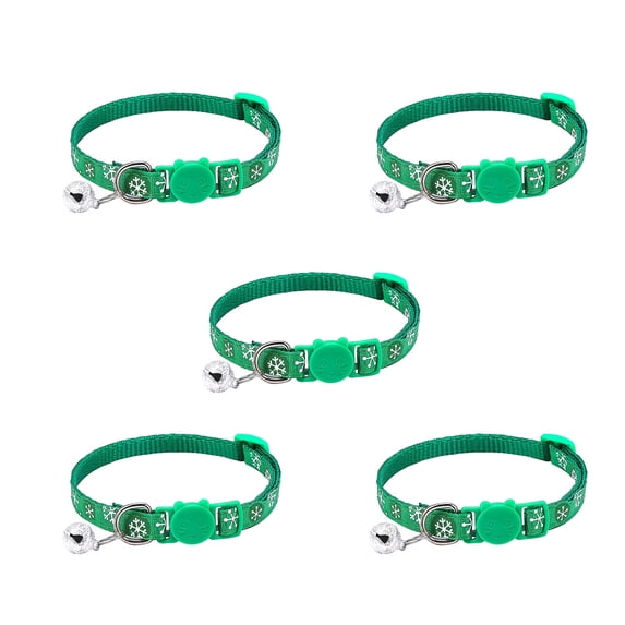 5 Packs Breakaway Pet Collar with Bell, Adjustable Nylon Collar for Cat Dog Halloween Christmas Thanksgiving Holiday