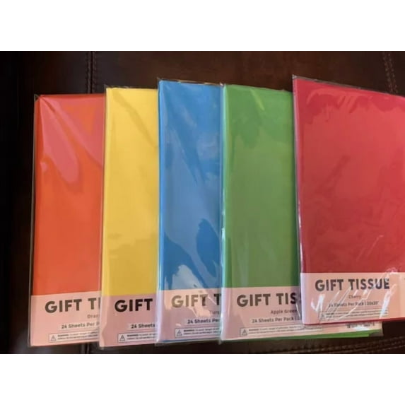 5 Packs Bundle! Tissue Paper For Gifts, Birthdays, Holidays, 20”*20” 120 Sheets