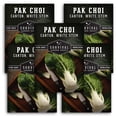 thumbnail image 1 of 5 Packs Canton White Stem Pak Choi or Bok Choy Seeds - Non-GMO Heirloom Full Sun Biennial Vegetable, 1 of 5